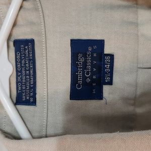 Cambridge Classics light gray men's dress shirt size 16.5 34/35